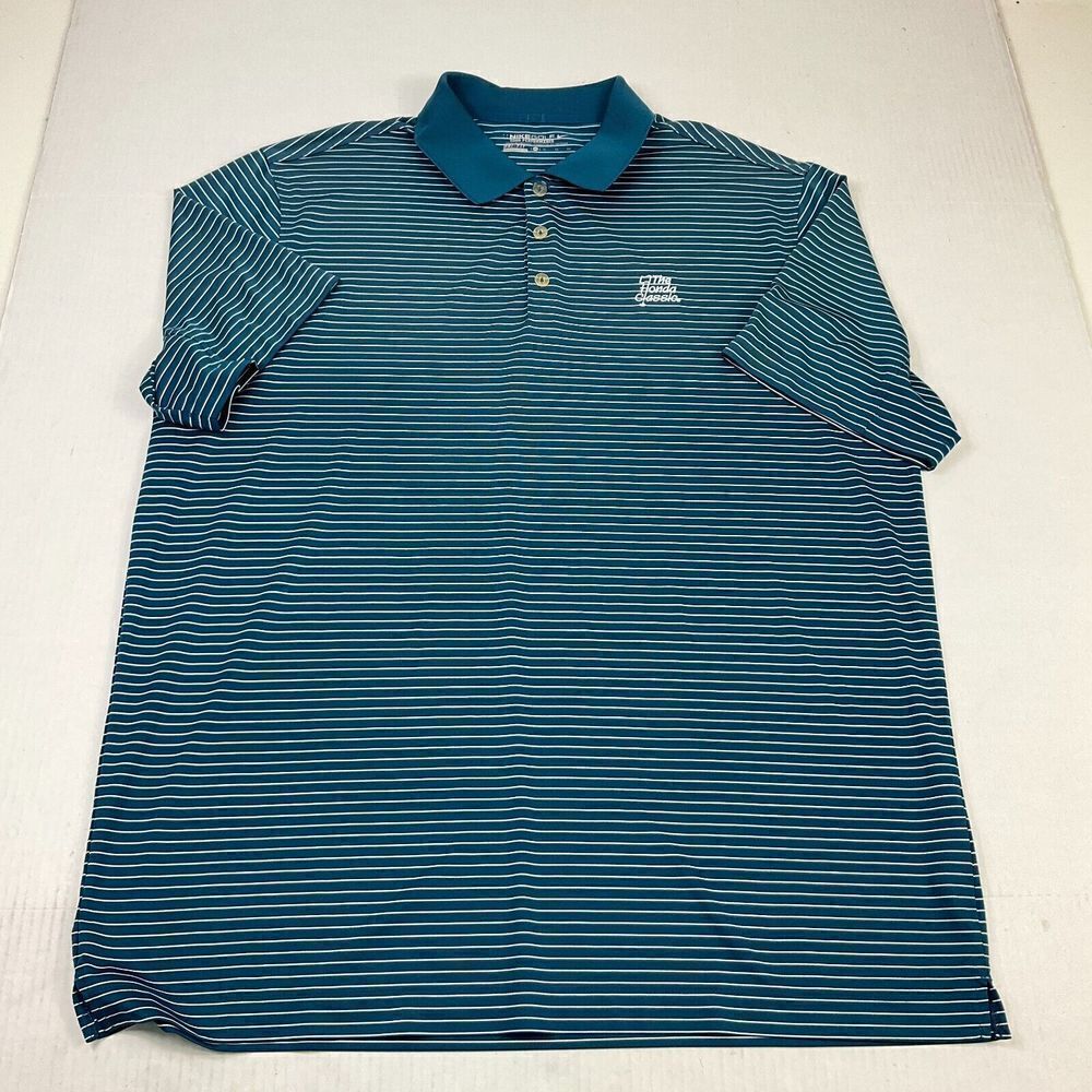 Nike Golf Mens Dri Fit Polo Shirt Striped Tour Performance Top Short Sleeve XL